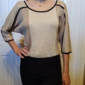 Gold and black sparkly blouse